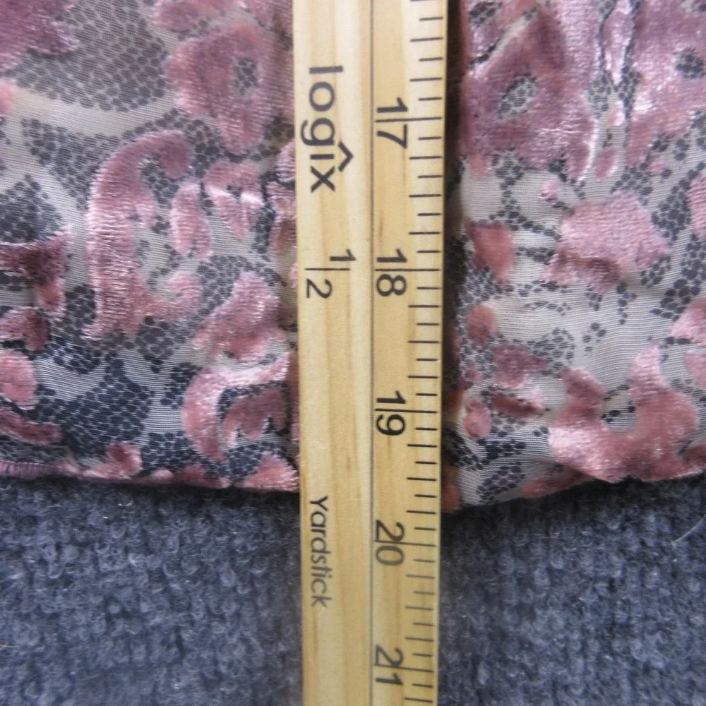 Jessica Simpson Blouse Womens Small Pink Antique Flower Trisha‎ Velvet NWT - Picture 9 of 9